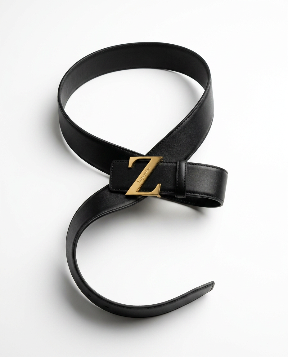 ZOURE belt S-curve editorial flat lay